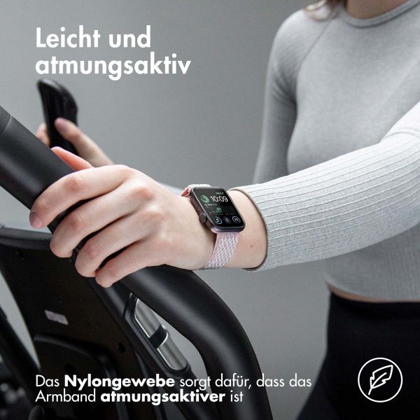 imoshion Elastische Nylonarmband für das Apple Watch Series 1 bis 10 / SE / Ultra (2) (44/45/46/49 mm) - Rosa