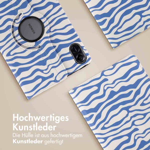 imoshion 360° drehbare Design Klapphülle für das Honor Pad X9 - White Blue Stripes