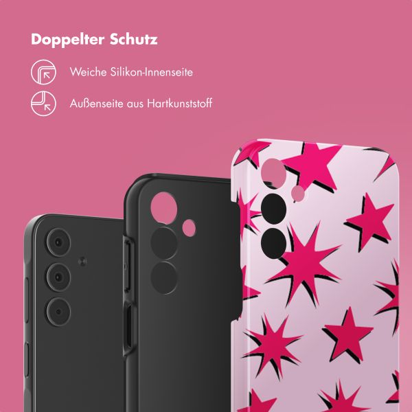 Selencia Vivid Back Cover Samsung Galaxy A15 (5G) - Stars Rubine Red Light Pink