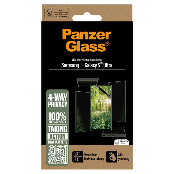 PanzerGlass Matrix Recycled 4-Way Privacy Displayschutz für Samsung Galaxy S25 Ultra