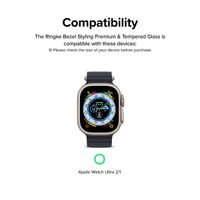 Ringke Bezel Styling + Displayschutz für die Apple Watch Ultra (2) - 49 mm - Knurling Titanium