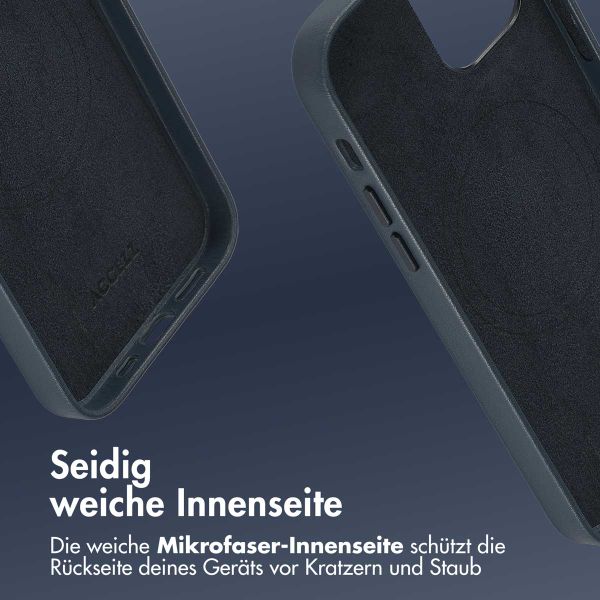 Accezz MagSafe Leather Backcover für das iPhone 12 (Pro) - Nightfall Blue