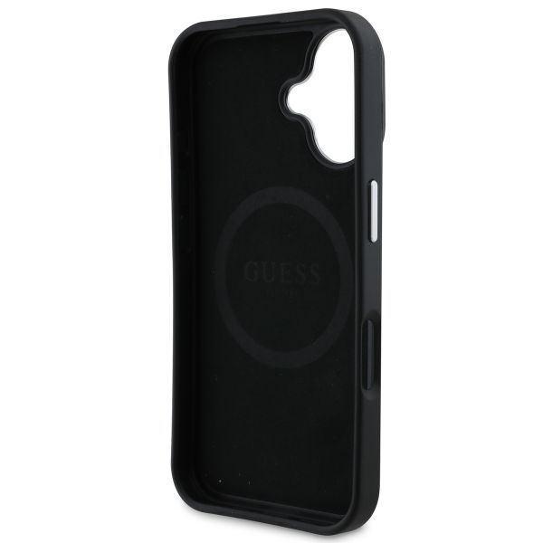 Guess Grained Triangle Case MagSafe Apple iPhone 16 - Schwarz