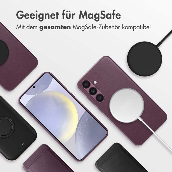 Accezz MagSafe Leather Backcover für das Samsung Galaxy S24 Plus - Heath Purple