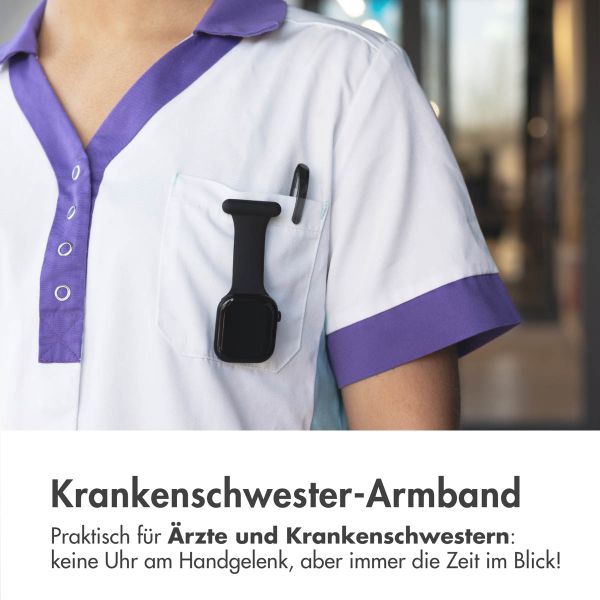 imoshion Pflegekräfte Silikonarmband für das  Apple Watch Series 1 t/m 9 / SE (38/40/41 mm) | Series 10 / 11 (42 mm) - Schwarz