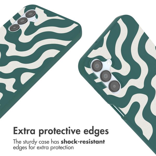 imoshion SilikonHülle design mit Band Samsung Galaxy A15 (5G/4G) - Petrol Green Groovy