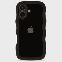 Holdit Wavy Case für das iPhone 16 Plus - Black / Transparent