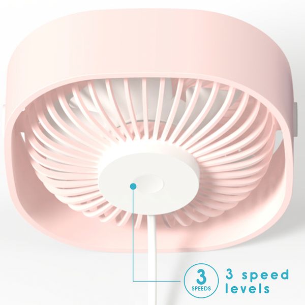 imoshion USB Schreibtischventilator - Rosa