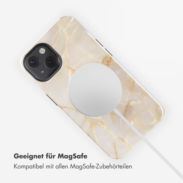 Selencia Vivid Tough Back Cover mit MagSafe für das iPhone 13 - Golden Beige Marble