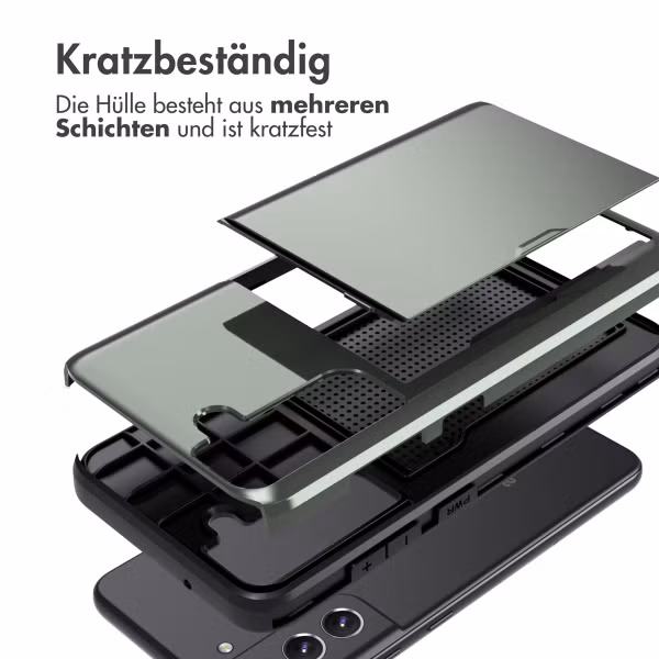 imoshion Backcover mit Kartenfach Samsung Galaxy S21 FE - Dunkelgrün