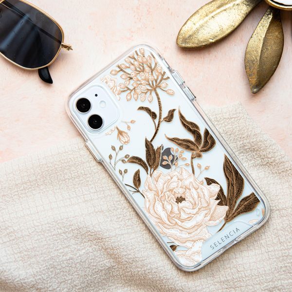 Selencia Zarya Fashion-Backcover mit zuverlässigem Schutz für das Samsung Galaxy A13 (4G) - Golden Flowers