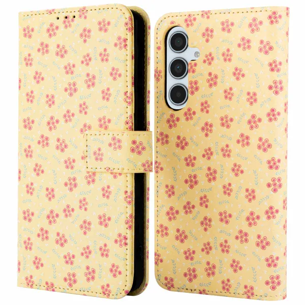 imoshion Design Klapphülle Samsung Galaxy A35 - Sunny Yellow Petite Flowers