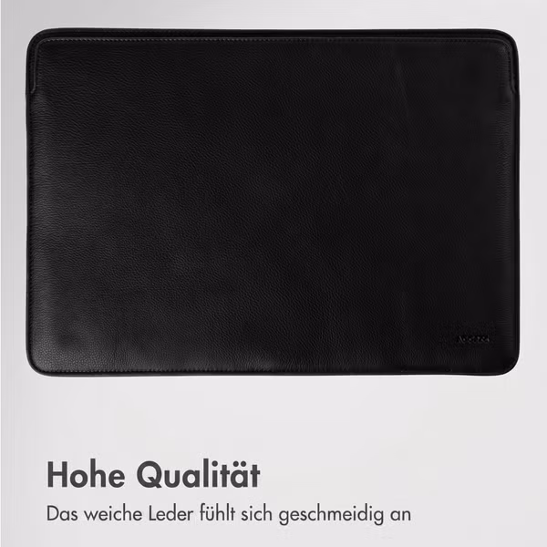 Accezz Leather Laptop Hülle Apple MacBook 13 Zoll - Laptop Sleeve - Schwarz