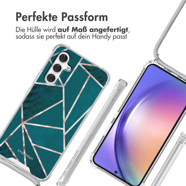 imoshion Design Hülle mit Band Samsung Galaxy A54 (5G) - Petrol Green Graphic