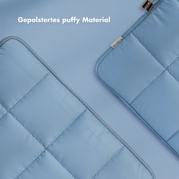 Selencia Puffy Laptop Hülle 13-14 Zoll - Laptop Sleeve - Slate Blue