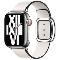 Apple Leather Band Modern Buckle für die Apple Watch Series 1-9 / SE - 38/40/41 mm / Series 10 - 42 mm - Größe M - Chalk