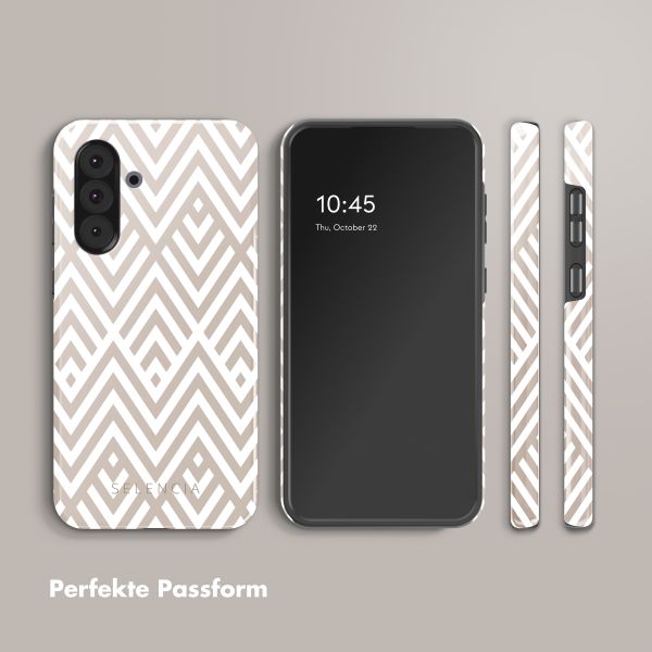 Selencia Vivid Tough Back Cover für das Samsung Galaxy A36 / A56 - Beige Zigzag