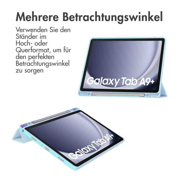 imoshion Trifold Hardcase Klapphülle Samsung Galaxy Tab A9 Plus - Hellblau