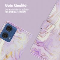 imoshion Design Klapphülle für das Motorola Moto G04 / G24 - Purple Marble