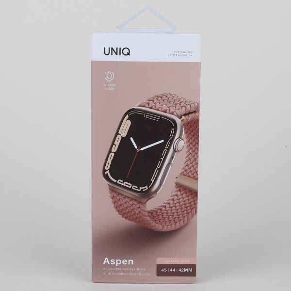 Uniq Aspen Geflochtenes Armband für die Apple Watch Series 1 bis 10 / SE / Ultra (2) (44/45/46/49 mm) - Grapefruit Pink