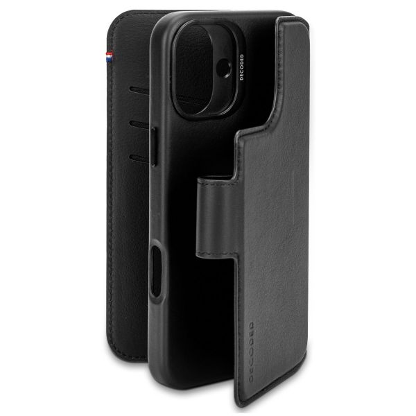 Decoded 2 in 1 Leather Klapphülle MagSafe Apple iPhone 16 Plus - Schwarz