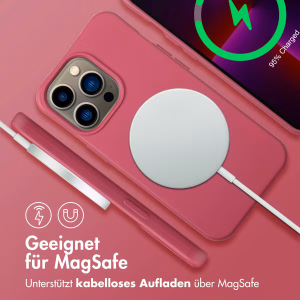 imoshion Color Backcover mit abnehmbarem Handykette und MagSafe Apple iPhone 13 Pro - Raspberry