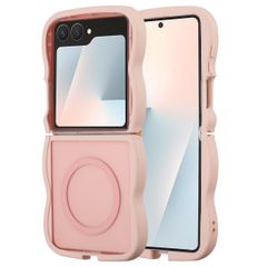 Selencia Wavy Backcover mit MagSafe Samsung Galaxy Z Flip 7 - Soft Pink