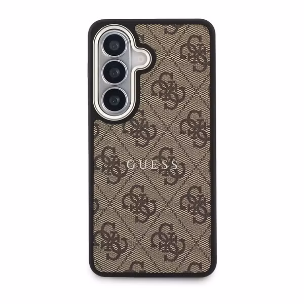Guess 4G Leather Back Cover mit MagSafe Samsung Galaxy S26 - Gold Edge - Brown