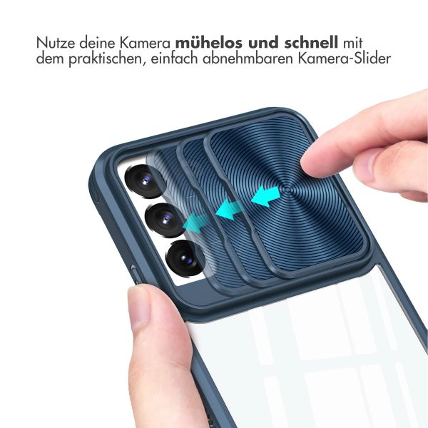 imoshion Back Cover mit Kameraschieber für das Samsung Galaxy S22 - Dunkelblau