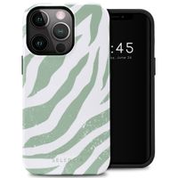 Selencia Vivid Back Cover Apple iPhone 13 Pro - Colorful Zebra Sage Green