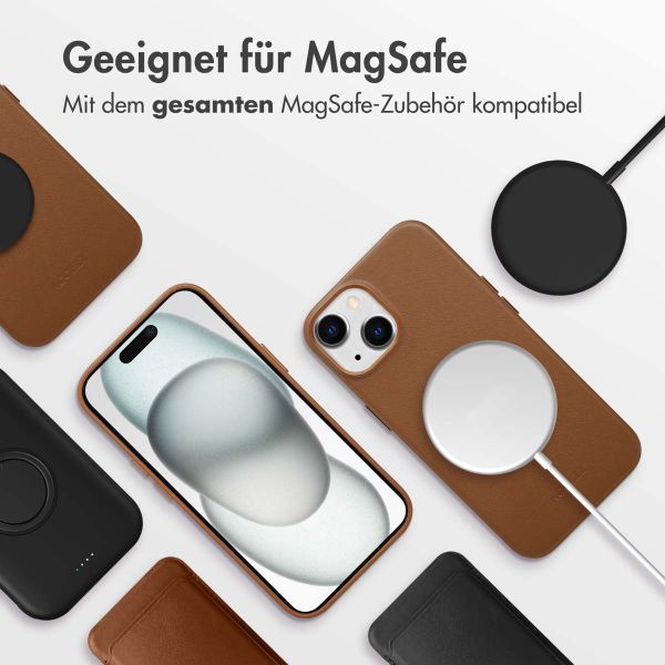 Accezz MagSafe Leather Backcover Apple iPhone 15 - Sienna Brown