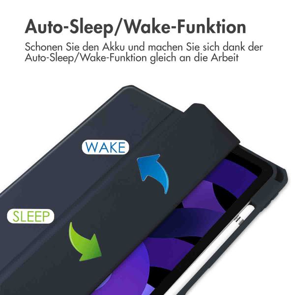 imoshion Trifold Hardcase Klapphülle Apple iPad Air 11 Zoll (2025) M3 / (2024) M2 / Air 5 (2022) / Air 4 (2020) - Dunkelblau