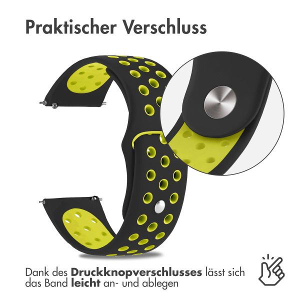 imoshion Silikonband Sport für das Samsung Galaxy Watch 7 40/44 mm - Schwarz / Neon Gelb