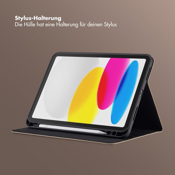 Selencia Riva Klapphülle Apple iPad 11 (2025) 11 Zoll A16 / iPad 10 (2022) 10.9 Zoll - Beige