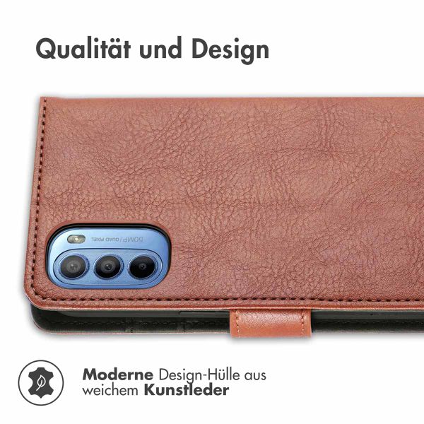 imoshion Luxuriöse Klapphülle Motorola Moto G14 - Braun