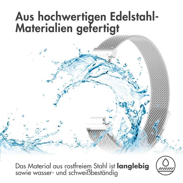 imoshion Mailändische Magnetarmband für das Fitbit Inspire - Größe S - Silber