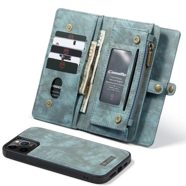 CaseMe Luxuriöse 2-in-1-Portemonnaie-Klapphülle Leder iPhone 12 Pro Max