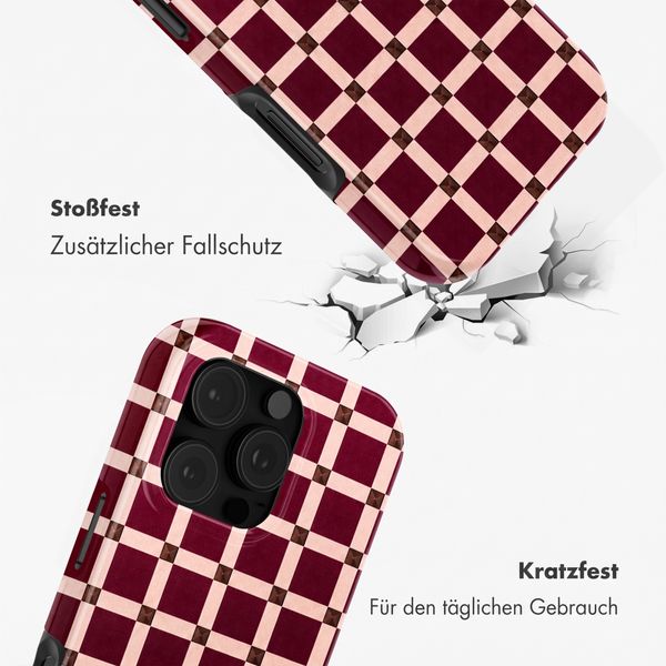 Selencia Vivid Back Cover Apple iPhone 16 Pro - Check This Burgundy