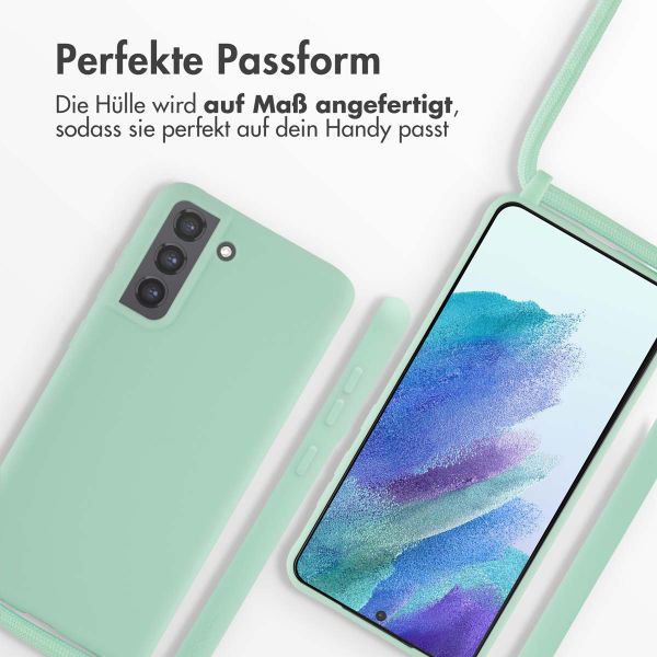 imoshion Silikonhülle mit Band für das Samsung Galaxy S21 FE - Mintgrün