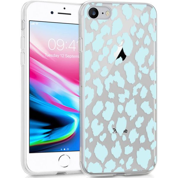 imoshion Design Hülle iPhone SE (2022 / 2020) / 8 / 7 / 6s - Leopard - Blau