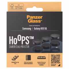 PanzerGlass Kameraprotektor Hoops Optic Rings für das Samsung Galaxy A55 - Black