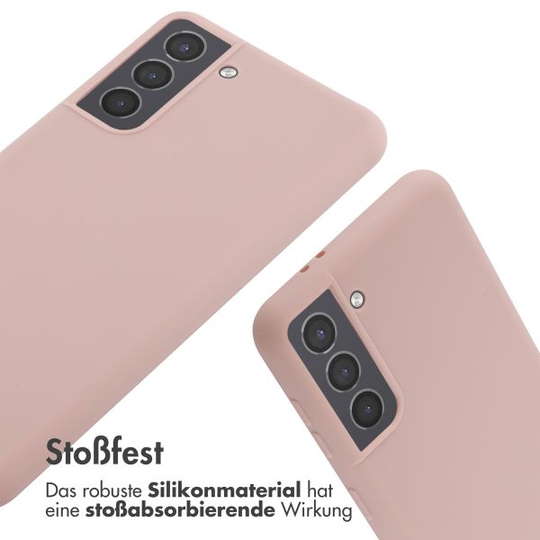 imoshion Silikonhülle mit Band für das Samsung Galaxy S21 - Sand Pink