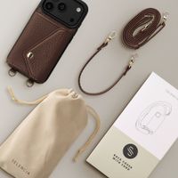 Selencia Sera HandyHülle mit Kordel und Umschlag-Kartenhalter Apple iPhone 18 Pro / 17 Pro - Chocolate Brown