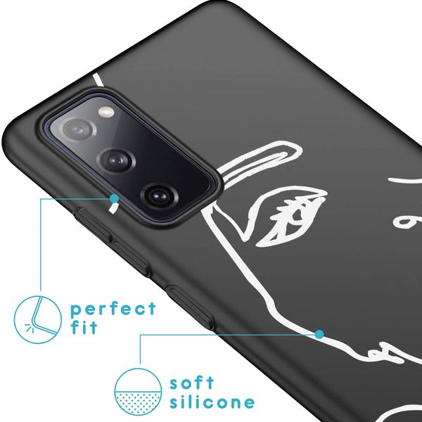 imoshion Design Hülle Galaxy S20 FE - Abstraktes Gesicht - Weiß