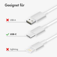 imoshion Braided USB-C-zu-USB-C-Kabel 60 W 2er-Pack - 1 Meter - Weiß