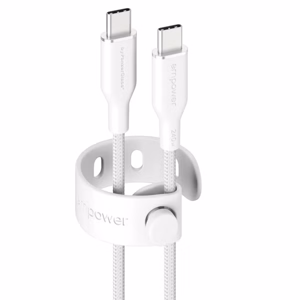 Empower by PanzerGlass Racing USB-C-zu-USB-C Kabel - 240W - 2 Meter - Silver White