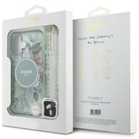 Guess MagSafe IML Flowers Case mit Beads Strap für das Apple iPhone 16 - Green