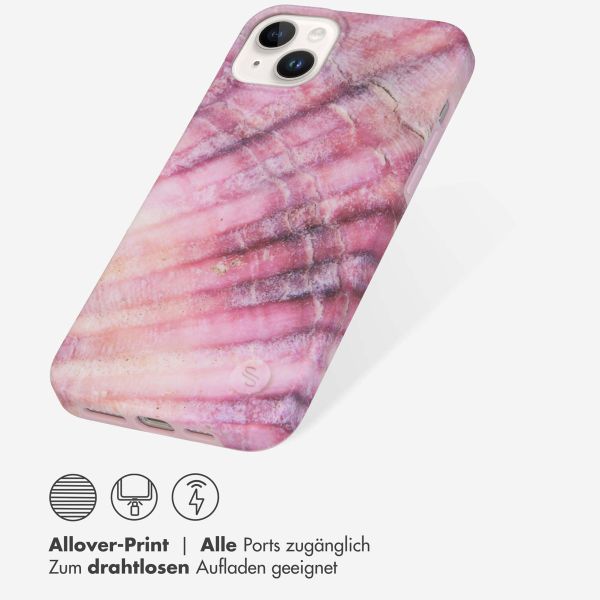 Selencia Aurora Fashion Back Case für das iPhone 14 Plus - ﻿Strapazierfähige Hülle - 100 % recycelt - Ocean Shell Purple