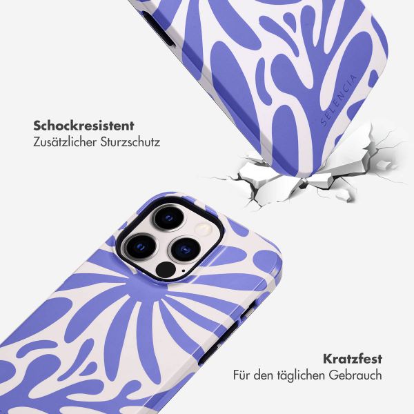 Selencia Vivid Tough Back Cover für das iPhone 14 Pro - Modern Bloom Sapphire Blue