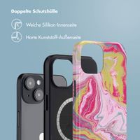 Selencia Vivid Tough Back Cover MagSafe für das iPhone 14 - Marble Pink